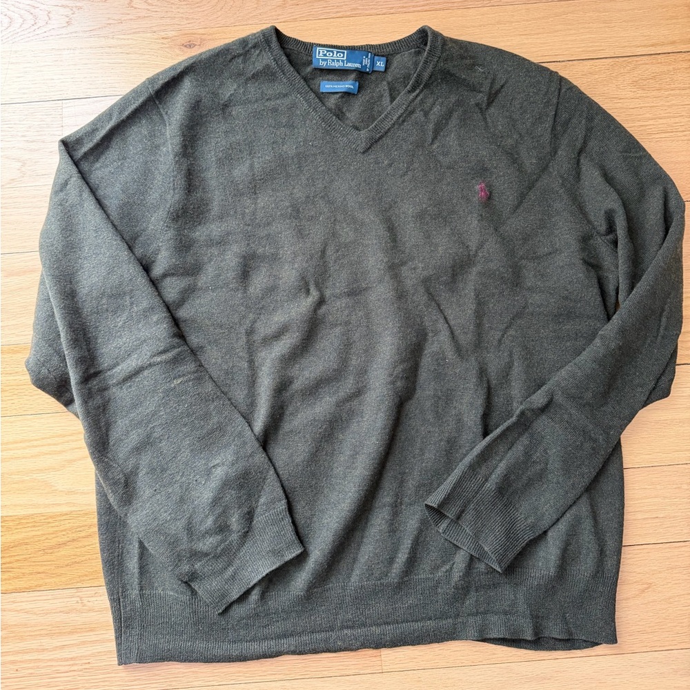 Polo Ralph Lauren V-Neck Sweater - Olive Green